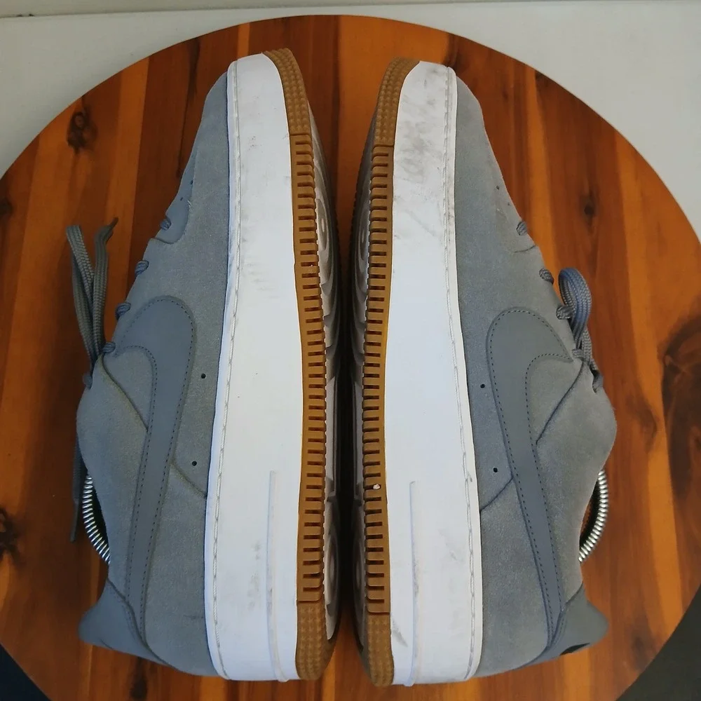 Nike Air Force 1 Sage Low Womens 12 Cool Grey Suede Shoes Sneakers AR5339-003